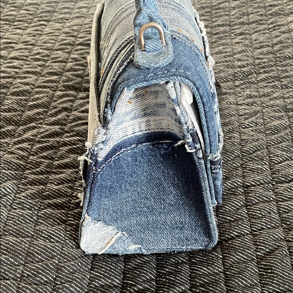 Balenciaga Hourglass Logo Patchwork Denim Bag - Picture 12 of 13